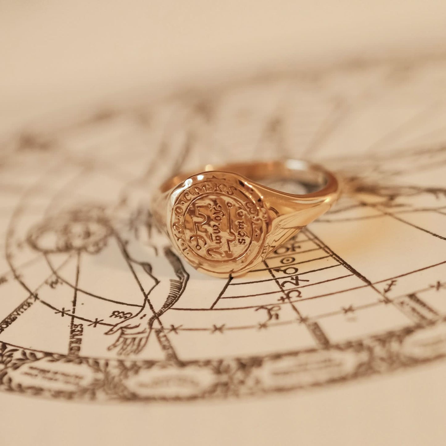 Taurus Alchemical Zodiac Signet Ring