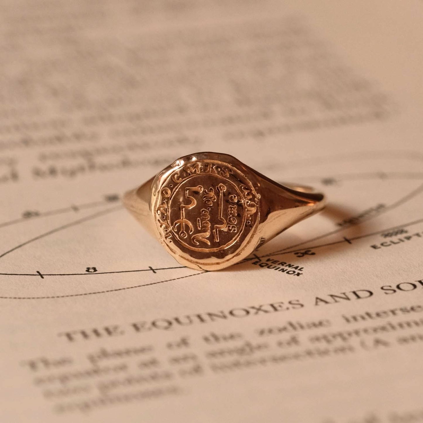 Taurus Alchemical Zodiac Signet Ring