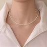 2-3mm Tiny Baroque Pearl Necklace, S925 Sterling Silver Minimalist Seed Pearl Choker