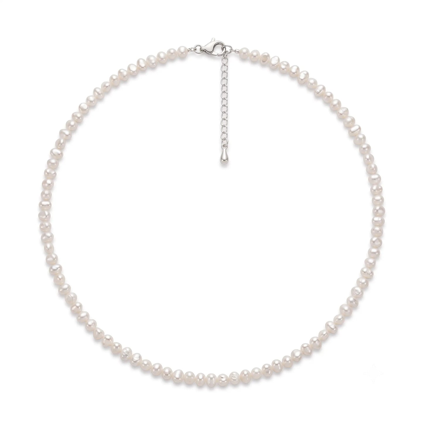 2-3mm Tiny Baroque Pearl Necklace, S925 Sterling Silver Minimalist Seed Pearl Choker