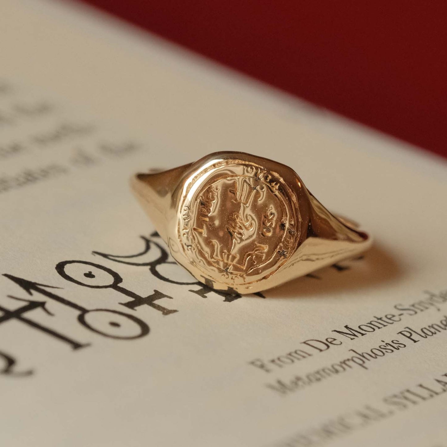 Virgo Alchemical Zodiac Signet Ring