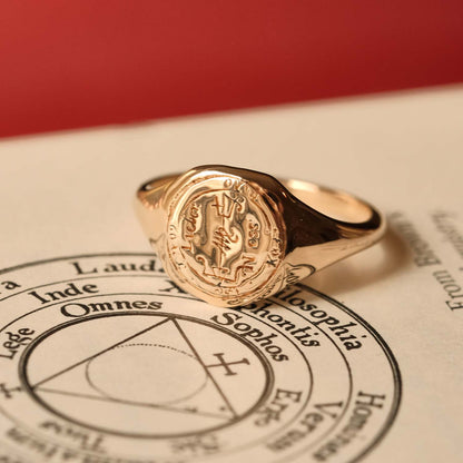 Virgo Alchemical Zodiac Signet Ring