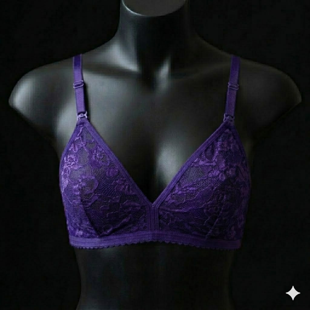 Net Lace Summer Bralette Collection – Non Padded Soft & Breathable Comfort Wear