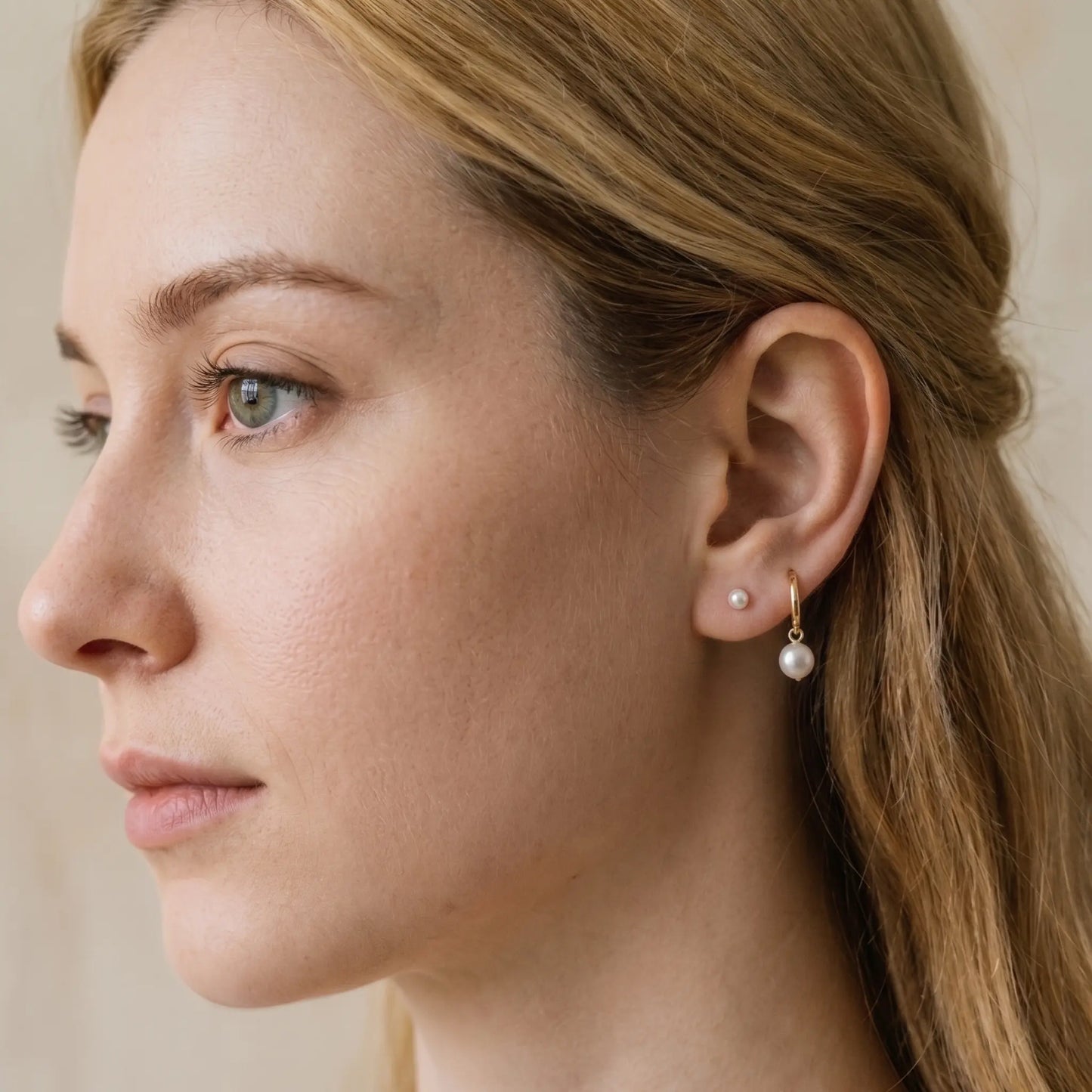 18K Solid Gold Freshwater Pearl Stud Earrings | 3-7.5mm Hypoallergenic Earrings for 24/7 Wear