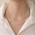 18K Gold Double-Strand Freshwater Pearl Necklace, AAA White Cultured Pearls