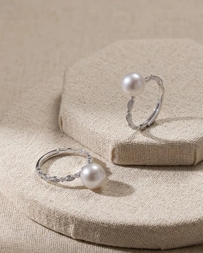 9-9.5mm White Freshwater Pearl Ring, S925 Sterling Silver Fine Jewelry