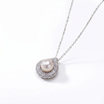7-7.5mm Dainty White Freshwater Pearl Teardrop Necklace