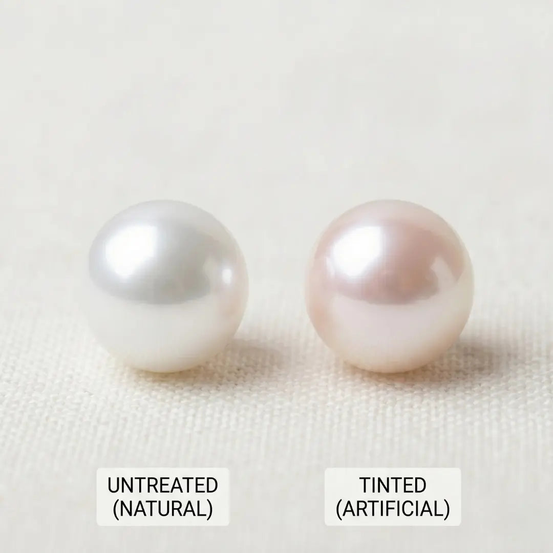 18K Solid Gold Akoya Pearl Ear Threaders - Genuine Japanese Sea Pearl Long Chain Drop Earrings