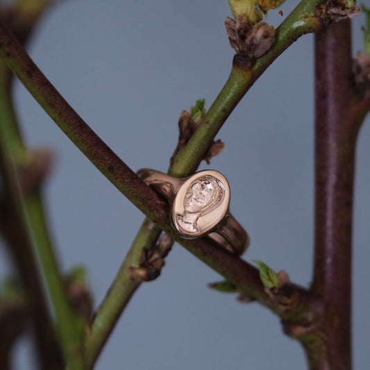 Anne Boleyn Solid Gold Signet Ring