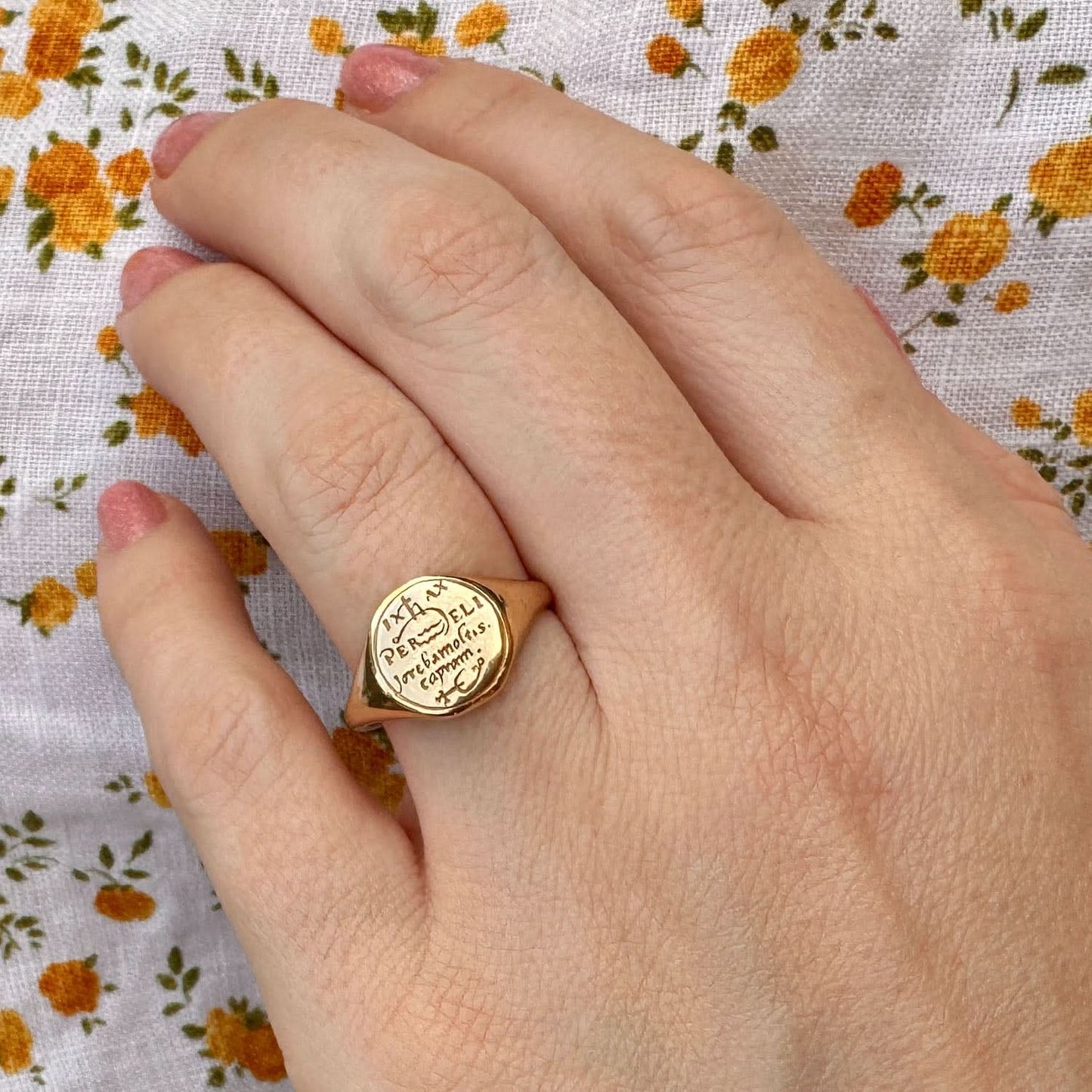 Virgo Alchemical Zodiac Signet Ring