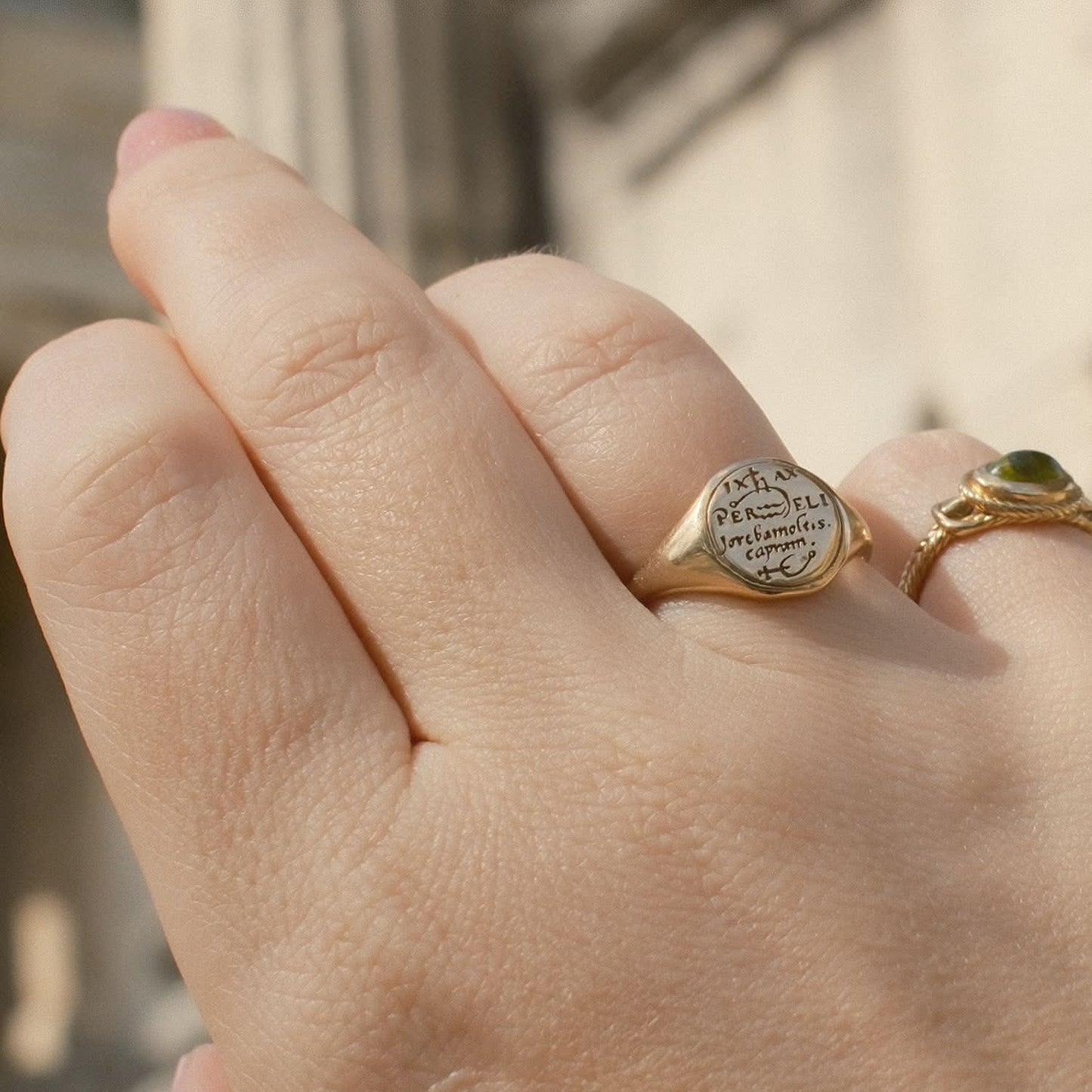 Cancer Alchemical Zodiac Signet Ring