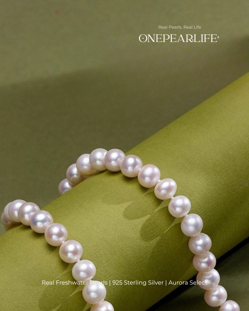 7-9.5mm White Freshwater Pearl Necklace