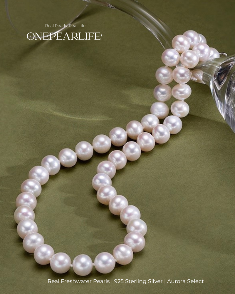 7-9.5mm White Freshwater Pearl Necklace