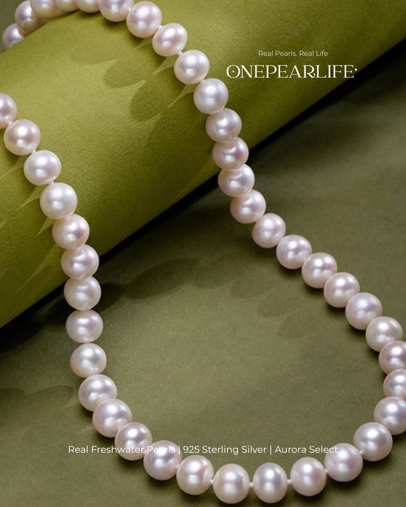 7-9.5mm White Freshwater Pearl Necklace