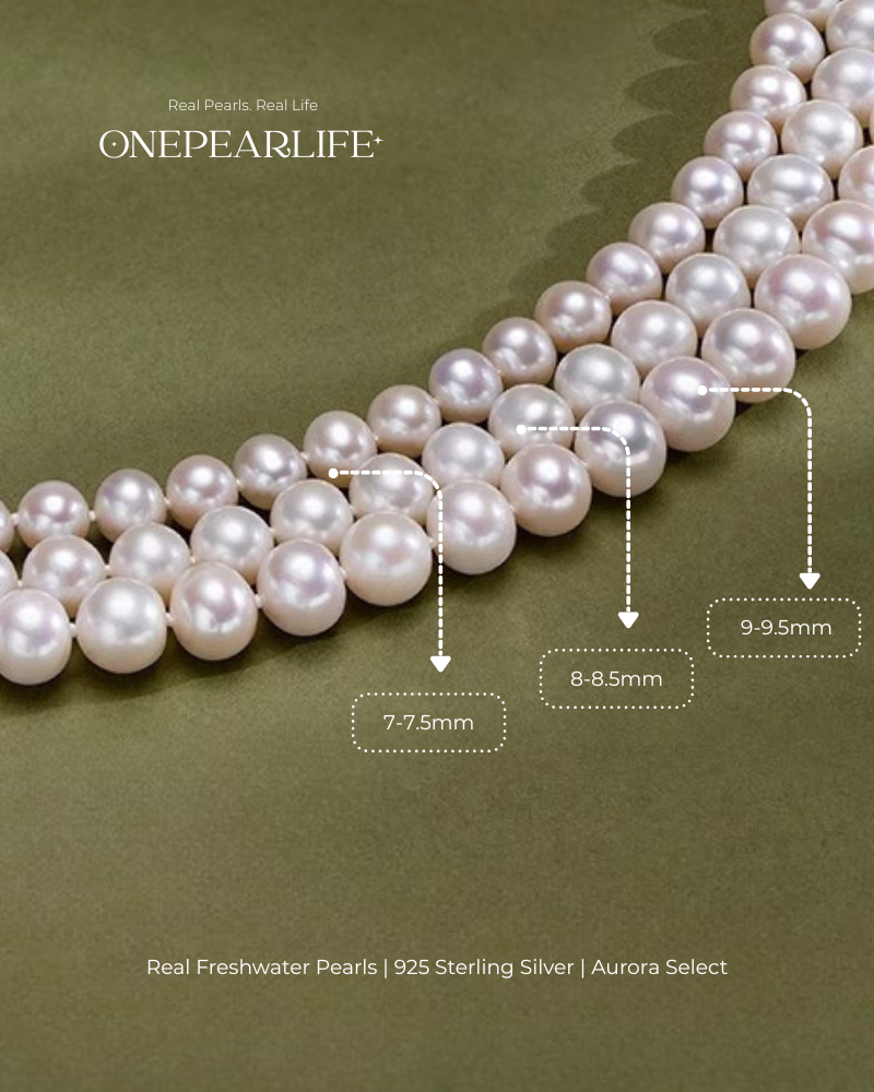 7-9.5mm White Freshwater Pearl Necklace