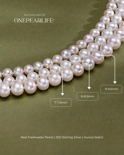 7-9.5mm White Freshwater Pearl Necklace