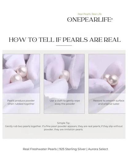 9-9.5mm Large White Pearl Ring, Adjustable 18K Gold Plated S925 Silver Ring