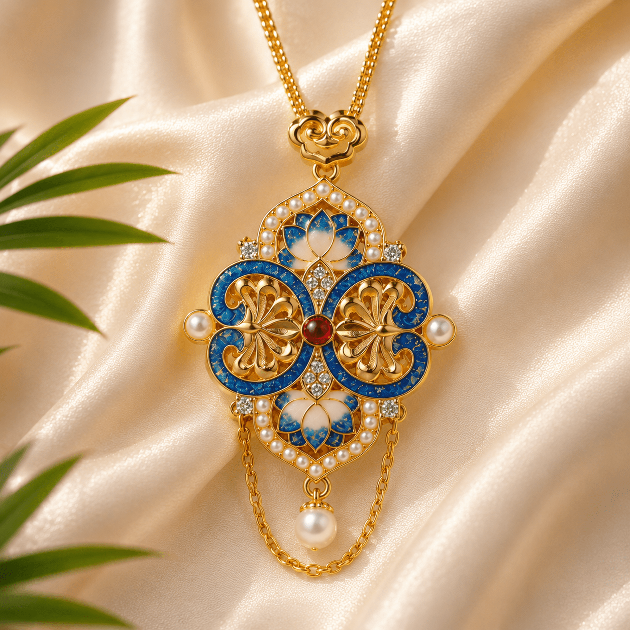 BodhiBloom Lotus Bloom Enamel Pendant