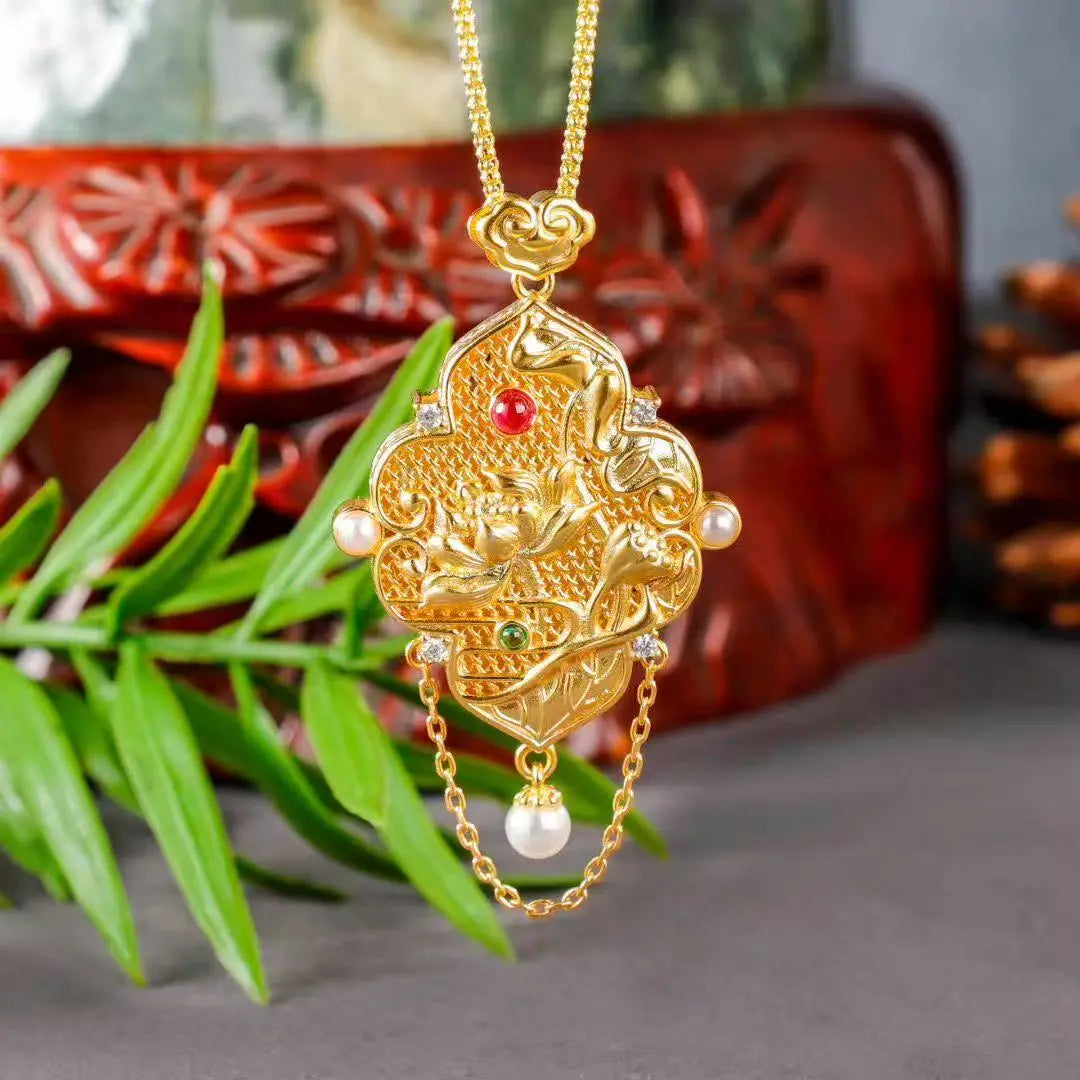 BodhiBloom Lotus Bloom Enamel Pendant