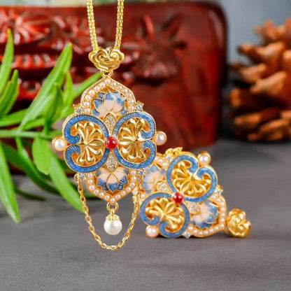 BodhiBloom Lotus Bloom Enamel Pendant