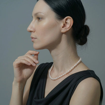 7-9.5mm White Freshwater Pearl Necklace