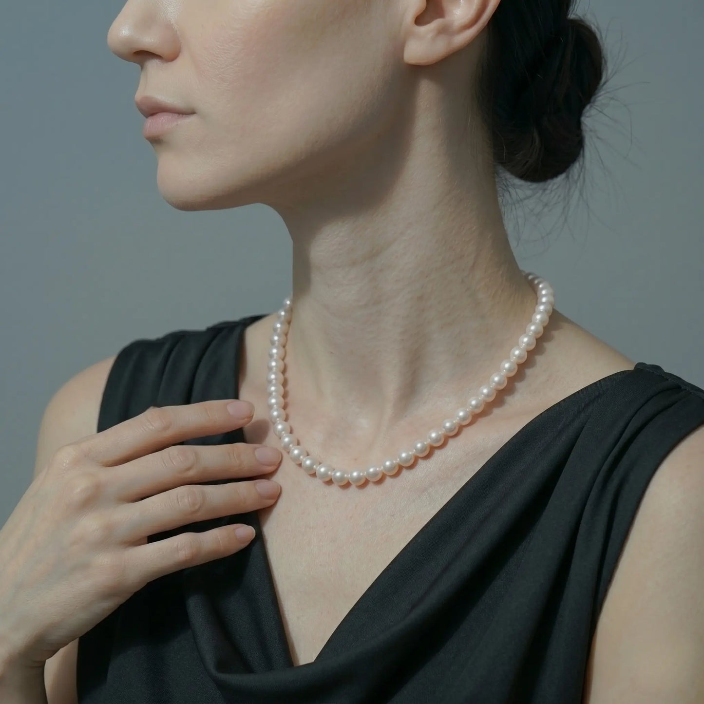 7-9.5mm White Freshwater Pearl Necklace