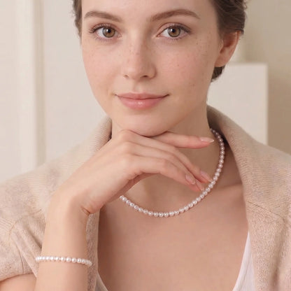 6-7.5mm Cultured White Freshwater Pearl Bracelet for Women