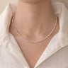 18K Solid Gold Dainty 3-3.5mm Natural Multicolor Freshwater Pearl Necklace