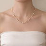 Dainty 18K Solid Gold Double Strand Pearl Necklace, Two Layer Real Freshwater Baby Pearl Choker for Bride Wedding