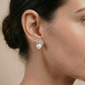 Sparkling Ribbon Bow Pearl Studs - Elegant 925 Silver Coquette Earrings
