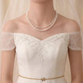 AAA Double-Strand Off white Freshwater Pearl Necklace, 3-6mm Graduated White Pearls