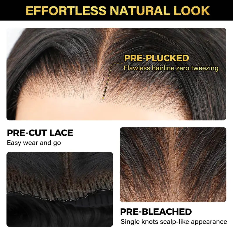 13x6 Lace Frontal Glueless Wigs #4 Brown Color 220% Density Water Wave Virgin Human Hair Wigs Pre Plucked Natural Hairline