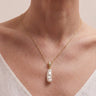 Unique Long Teardrop Baroque Pearl Pendant, Natural Large Pearl Necklace
