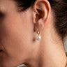 18K Gold Japanese Akoya Pearl Hoop Earrings