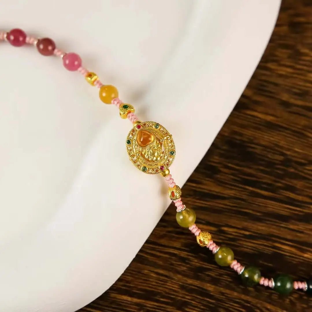 Enamel Butterfly Tourmaline Bracelet | Handcrafted Cloisonné Jewelry
