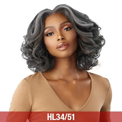 13x6 HD Lace Front Wig, Kinky Body Wave 14", Glueless Synthetic Hair with Kinky Edge, Synthetic Lace Wigs, Frontal Lace Wigs