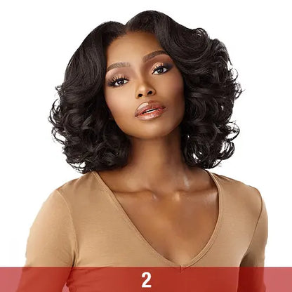 13x6 HD Lace Front Wig, Kinky Body Wave 14", Glueless Synthetic Hair with Kinky Edge, Synthetic Lace Wigs, Frontal Lace Wigs