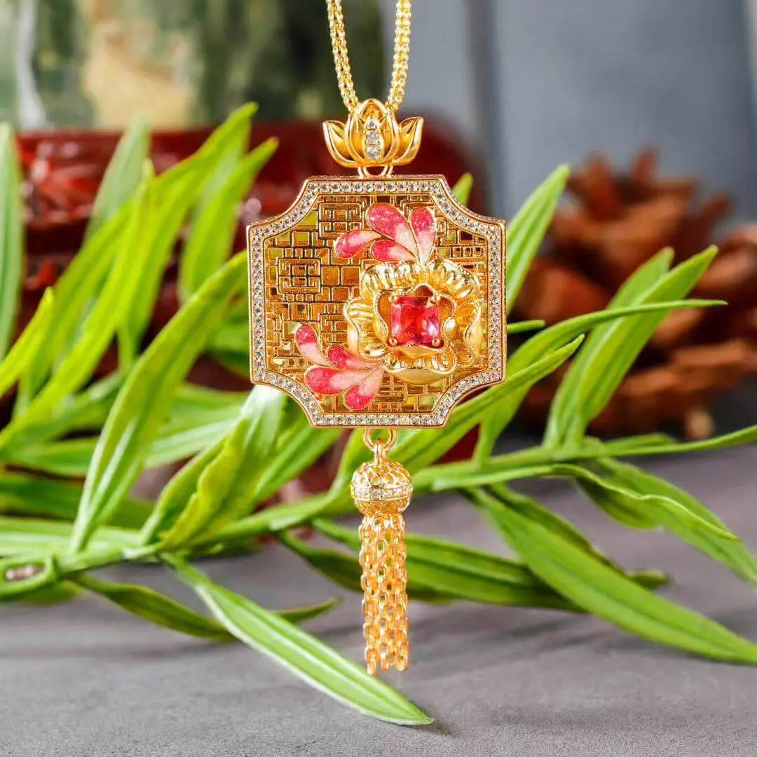 Fortunes Blush Enamel Pendant – Cloisonné Edition