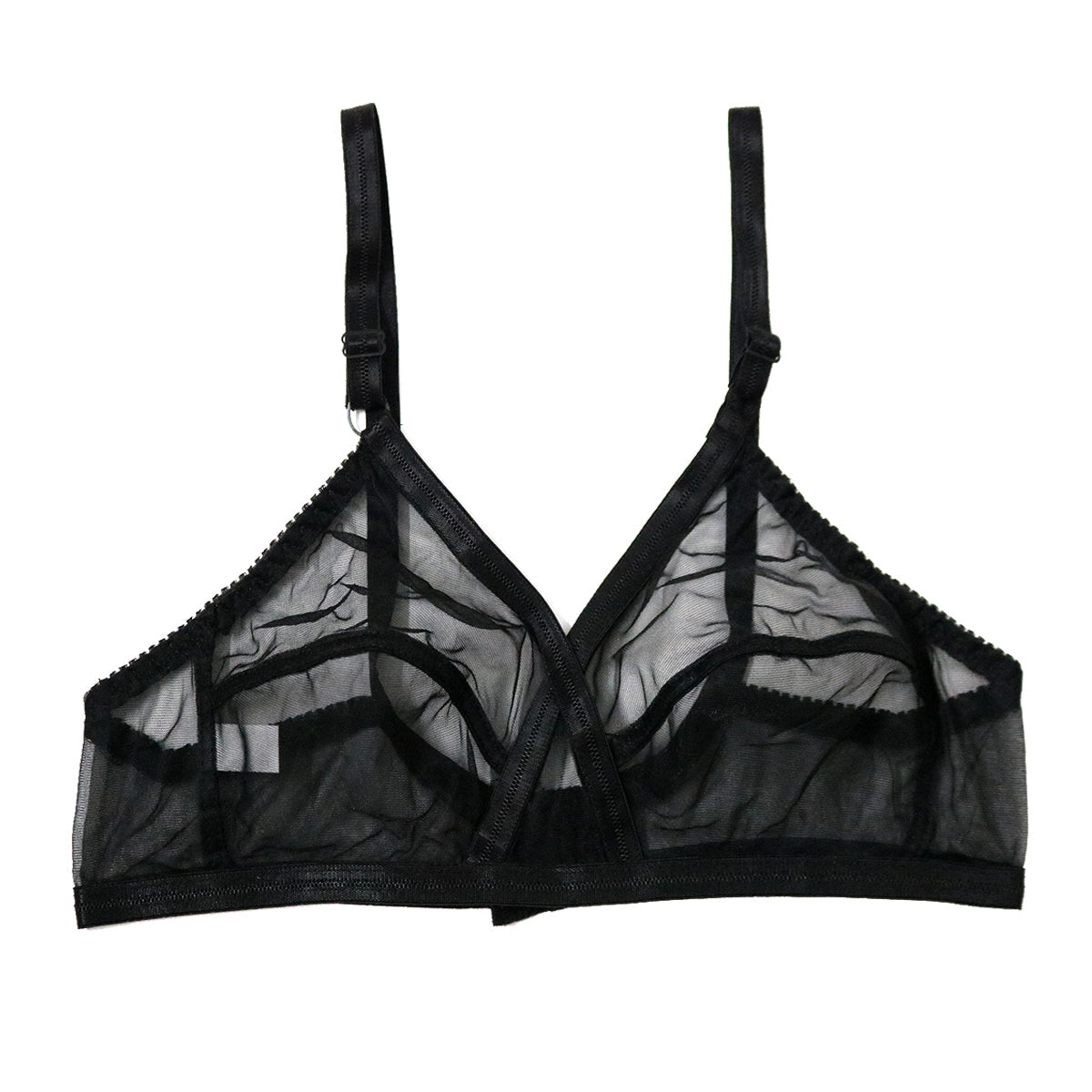 Non-Padded & Non-Wired Cotton Full Cover Full Net Transparent Bra