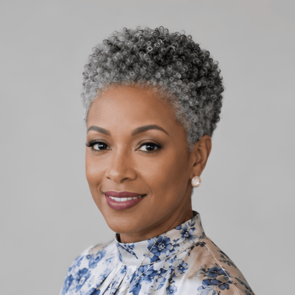 Pixie Lace Salt And Pepper Wig For Black Women