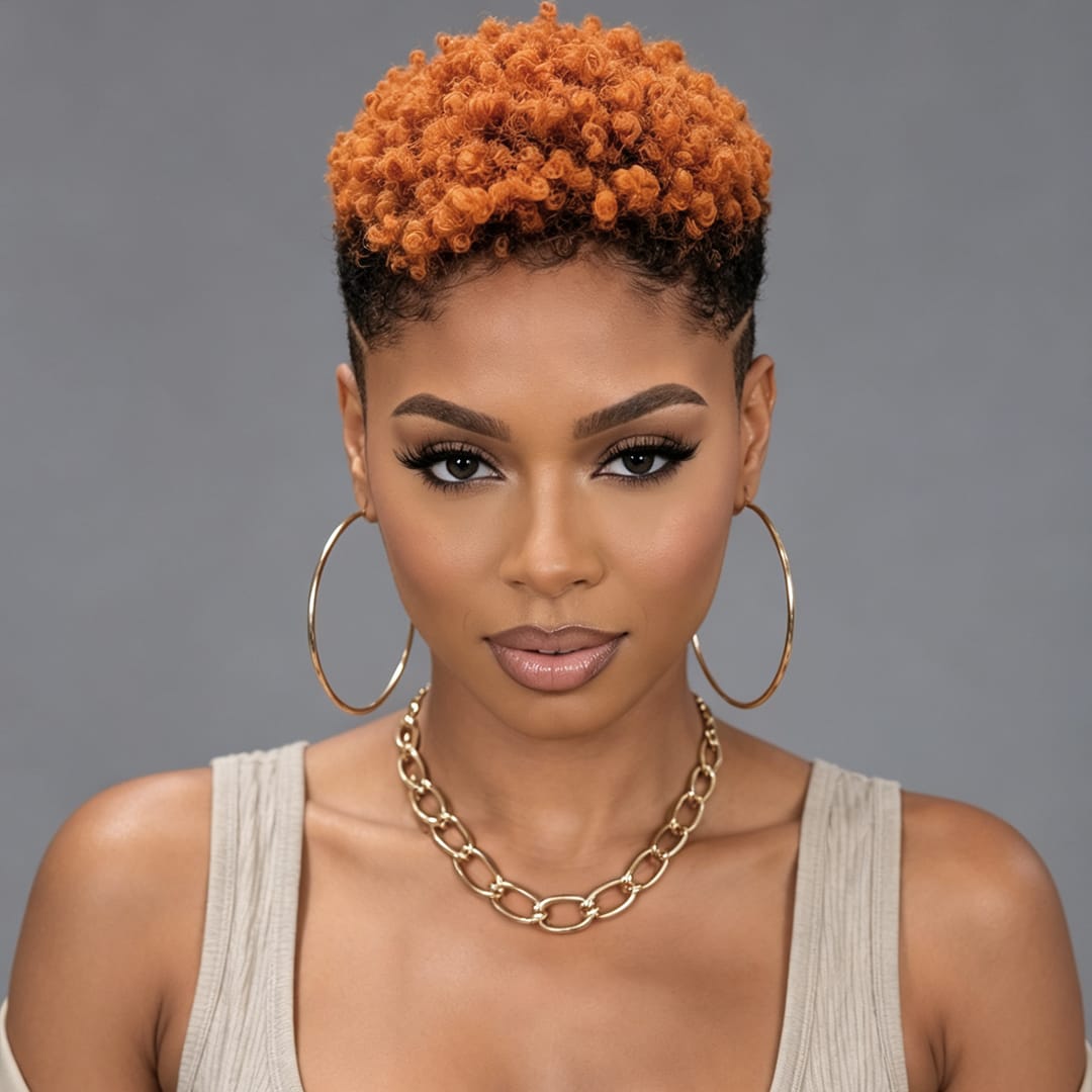 Partial Lace Topper Afro Curl  (NOT A WIG) For Black Women