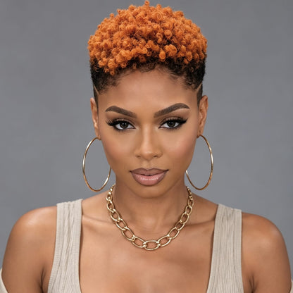 Partial Lace Topper Afro Curl  (NOT A WIG) For Black Women