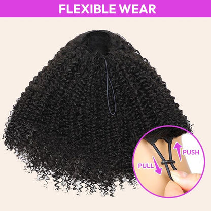 Water Wave Half Wig with Crochet Hair Bundles Invisi Hairline Wear & Go Glueless Human Hair Wig for Beginners