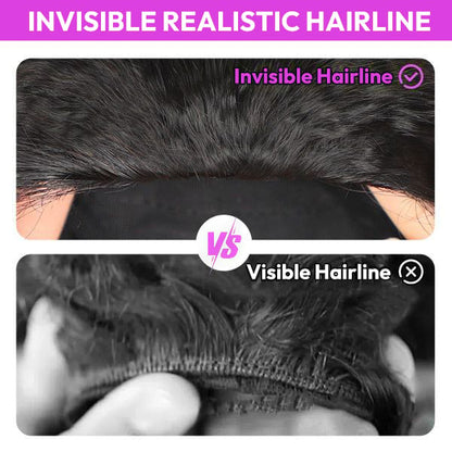 Water Wave Half Wig with Crochet Hair Bundles Invisi Hairline Wear & Go Glueless Human Hair Wig for Beginners