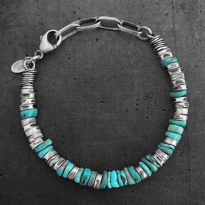 925 silver handmade mens  Turquoise sterling silver bracelet