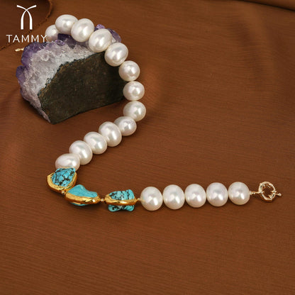 Handmade Pearl Turquoise Necklace