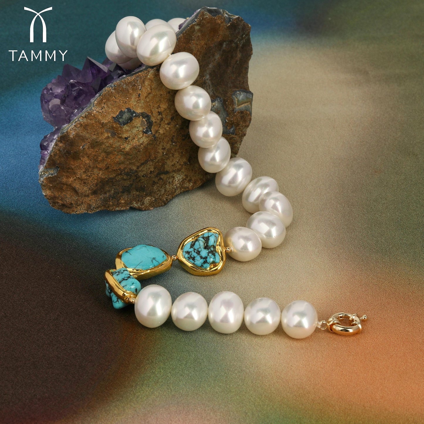 Handmade Pearl Turquoise Necklace