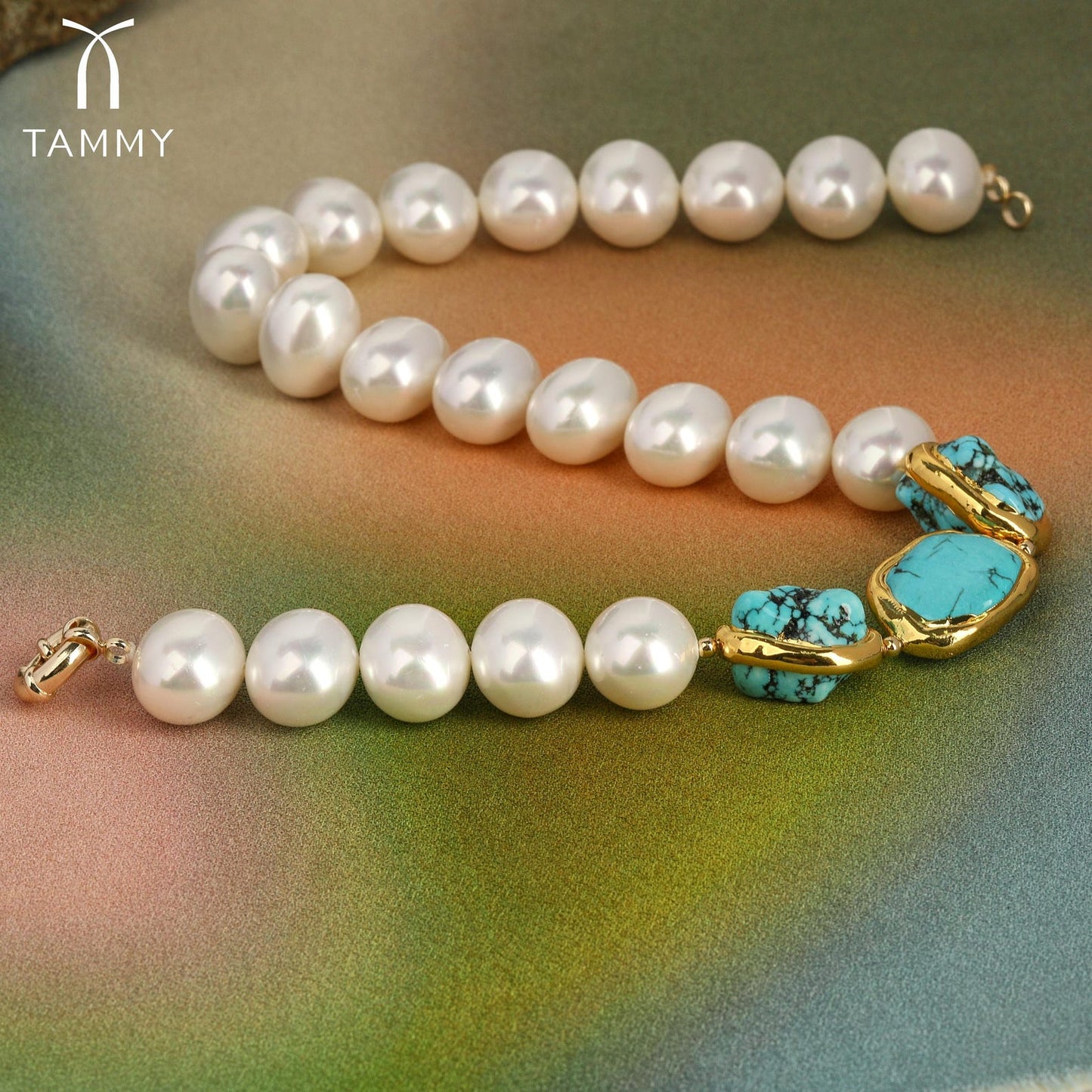 Handmade Pearl Turquoise Necklace