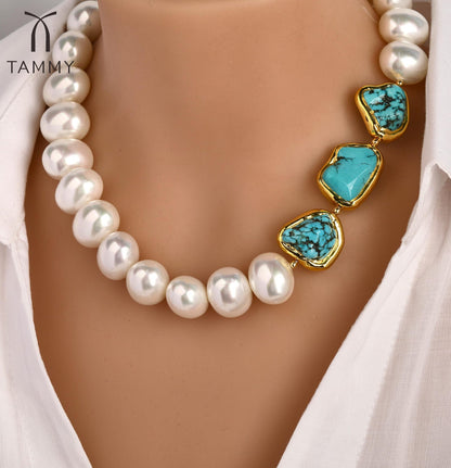 Handmade Pearl Turquoise Necklace