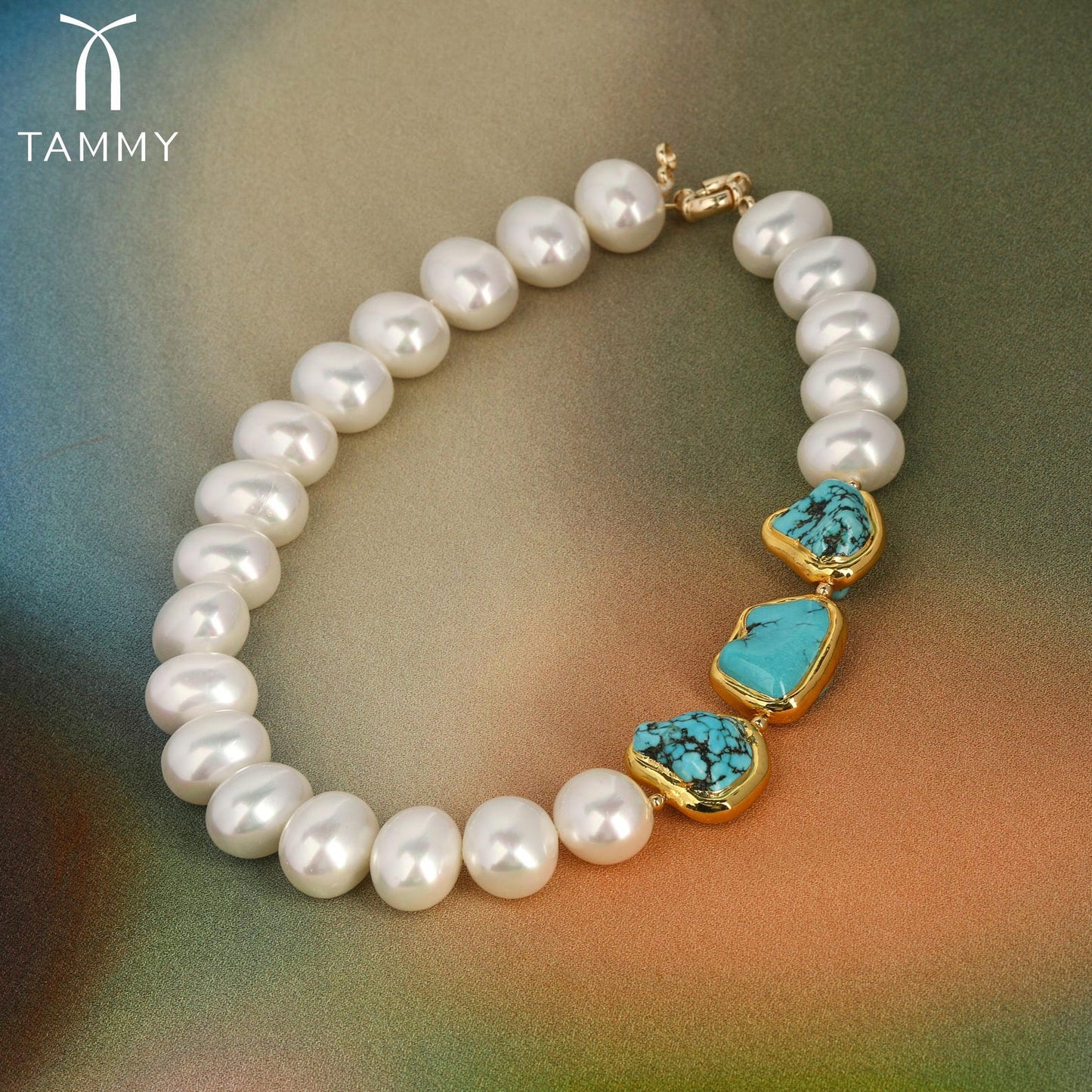 Handmade Pearl Turquoise Necklace